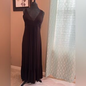 J.CREW Sleeveless Plunging V-Neck Maxi Brown Dress